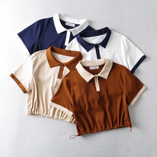 2022�ļ��¿����^POLO���I�[������������ɫ�̿�ŮʽT������