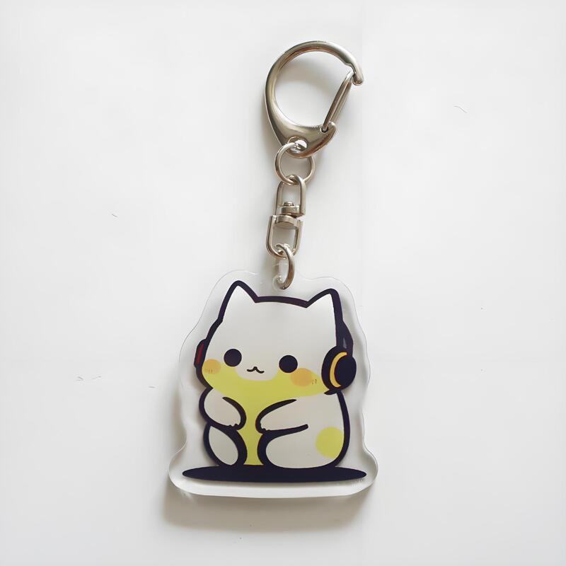 漫画版猫周辺アクリルキーホルダーかわいい子猫座りシリーズキーホルダーカップルペンダント装飾|undefined