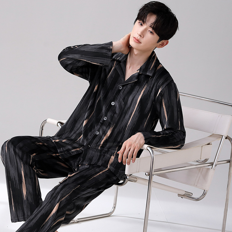 Men's Pajamas Autumn and Winter 2026 New Long-Sleeved Island Velvet Light Luxury Youth Thin Velvet Cardigan Home Wear Set Men's Pajamas Autumn and Winter 2026 New Long-Sleeved Island Velvet Light Luxury Youth Thin Velvet Cardigan Home Wear Set