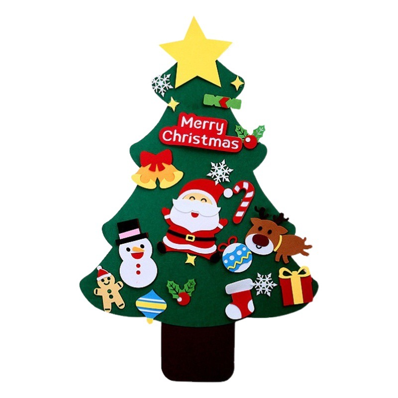 2022 Amazon nuevo fieltro árbol de navidad DIY empalme colgante de navidad decoración interior árbol de navidad