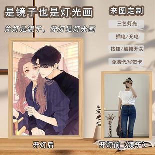 It's hard to coax the novel Sang Yanwen to paint gifts with the same light makeup mirror creative three-color mirror atmosphere lamp