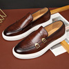 Men's Shoes 2023 Summer New Fashion Casual Leather Shoes Men's English Style Shoes Men's Summer Breathable Thick Sole Sh