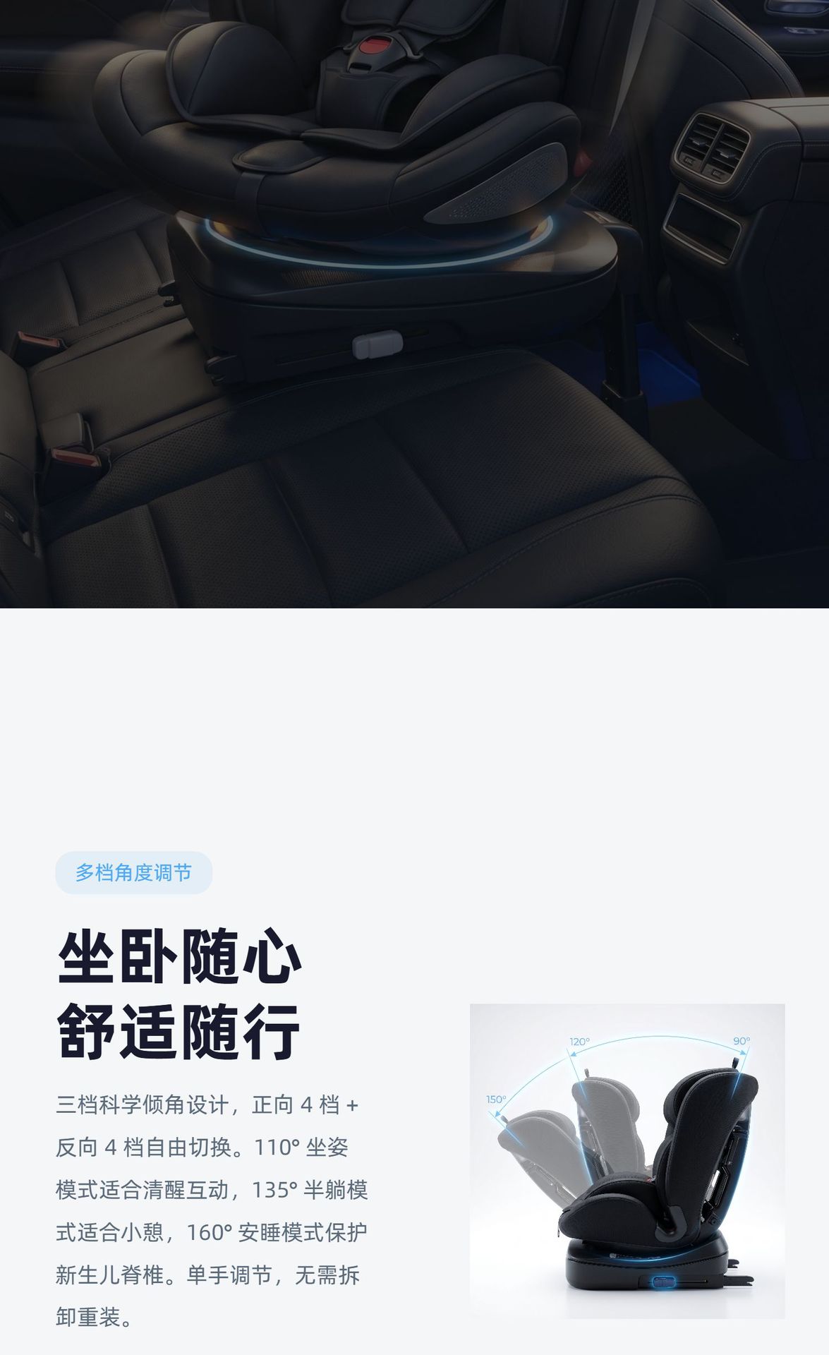 Cross-Border Car Safety Seat for Ages 0-12, Can Sit and Recline, Isofix Interface, 360-Degree Rotation, Portable Infant Seat