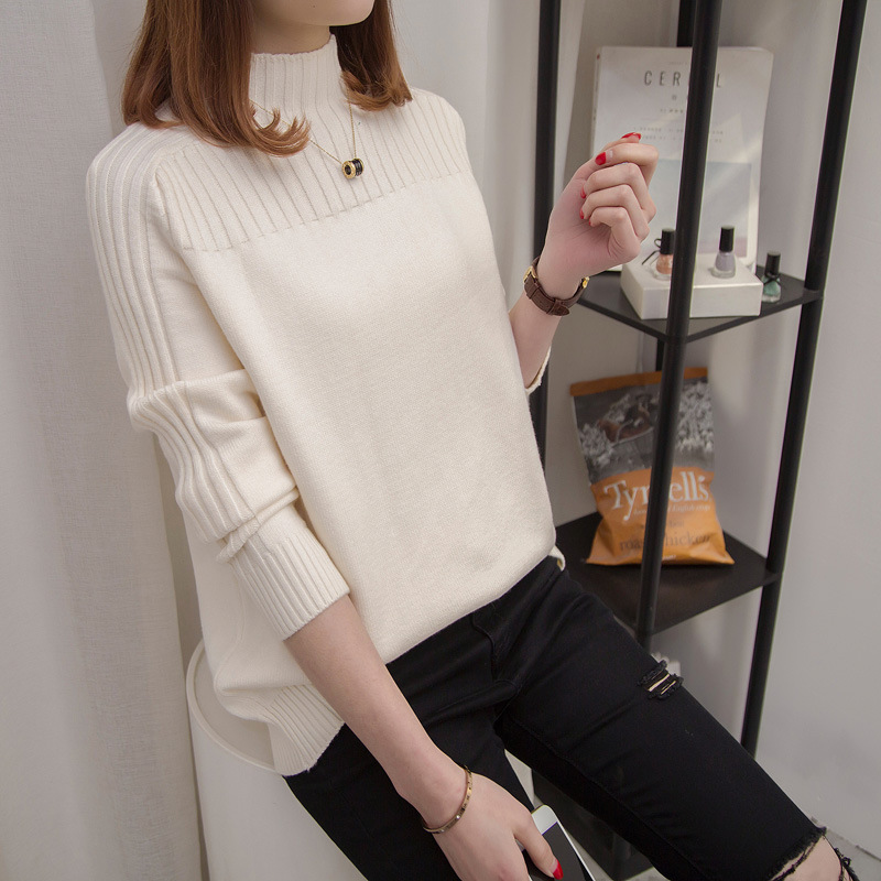 套头半高领打底衫2025新款韩版内搭秋冬宽松加厚洋气女士短款毛衣