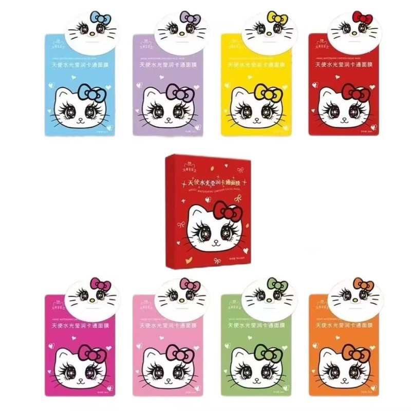 正品萌菲洛凯蒂猫八色卡通面膜新款补水保湿可爱网红同款星星眼|undefined