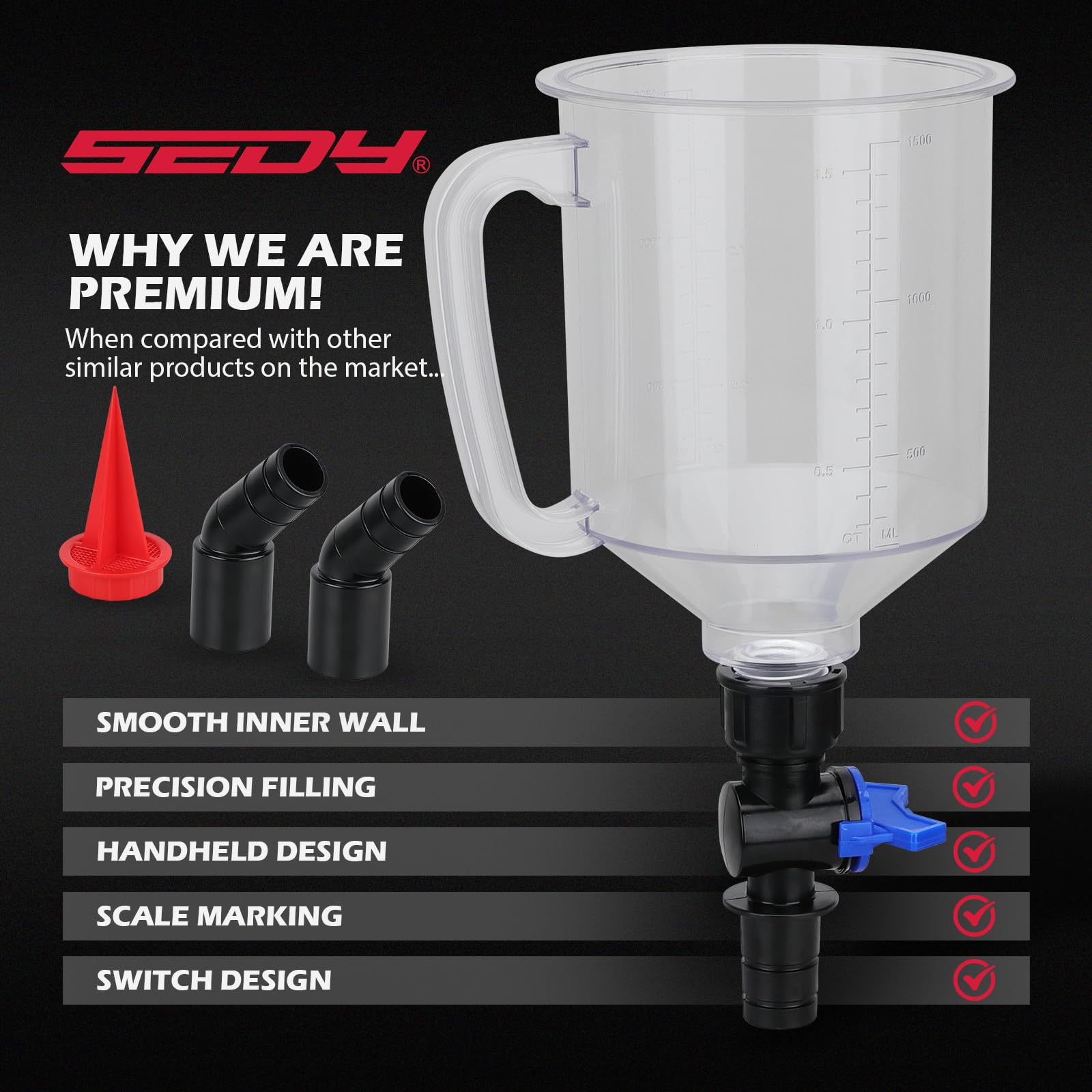 Multifunctional car-specific funnel 18PC for adding oil, gasoline, diesel, and antifreeze, auto repair tool