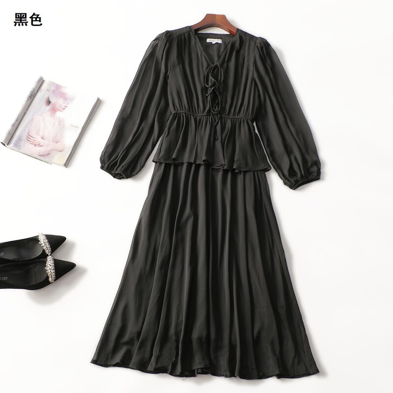 247610 Autumn Long-Sleeve Extended Dress Shenzhen Mingwei Wholesale Quality Women's Clothing Clearance Sale