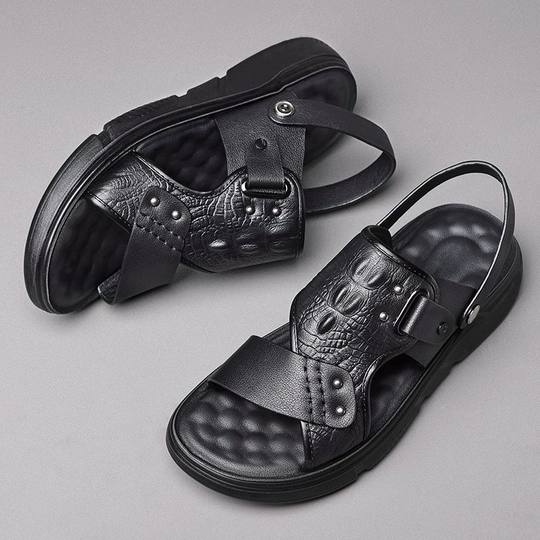 Slippers Men's Summer Outfit Non-Slip Trap Thick Bottom Slides Outdoor Sports Driving Dual-Use Beach Sandals