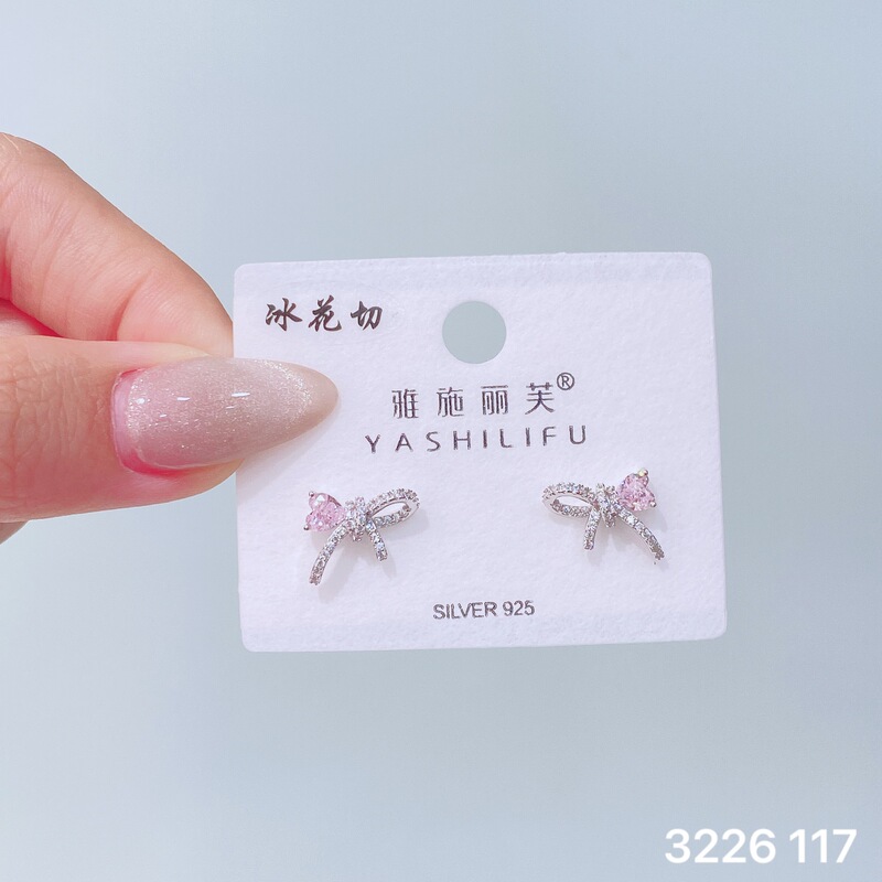 Yashilifu s925 スターリングシルバークロスボーダーホット輸入アイスフラワーカットイヤリング高級ハイエンド光沢のある女性のイヤリング新しい|undefined
