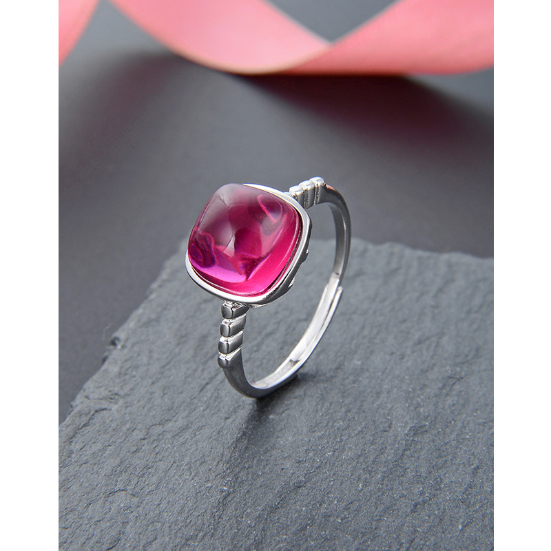 Estilo japonés y coreano Super Hada moda mujer anillo abierto S925 plata incrustaciones ZIRCON anillo ajustable joyería al por mayor