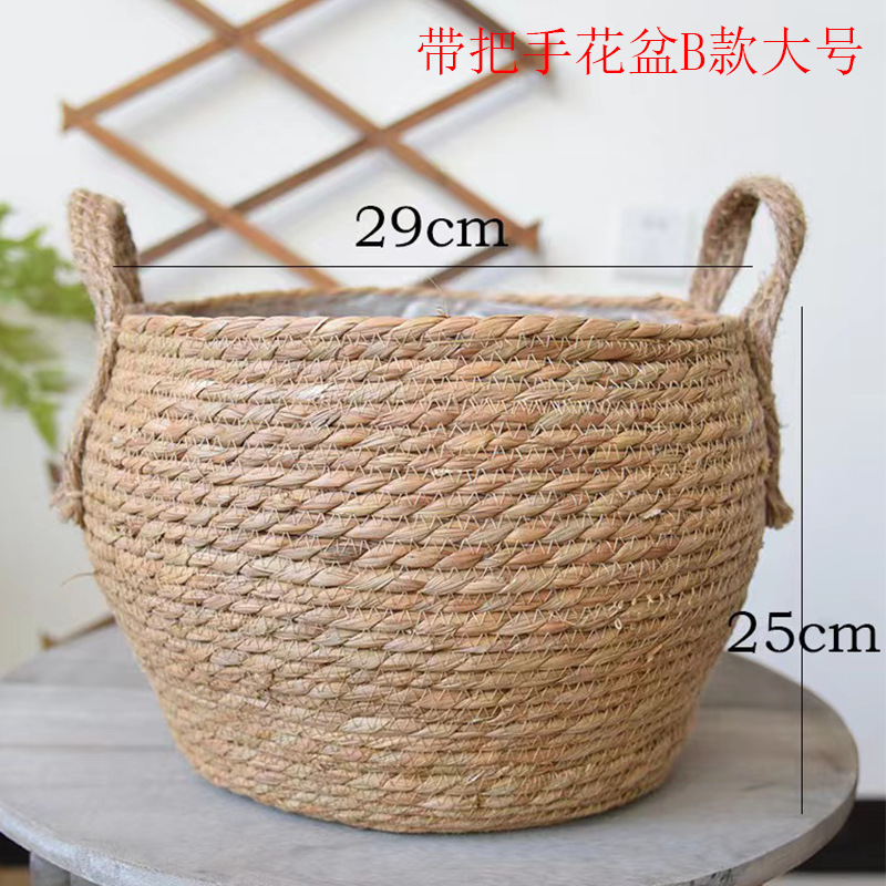 Maceta decorativa de cuerda de paja, tejida, para plantas – Producto transfronterizo para Amazon