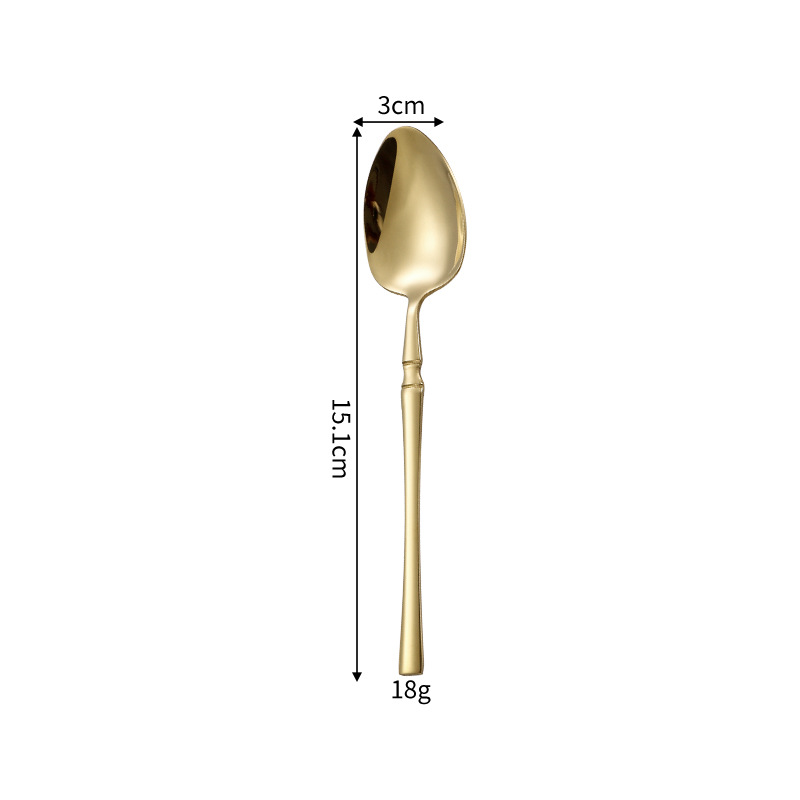 Cuchillo de acero inoxidable transfronterizo, tenedor y cuchara cintura pequeña cuchillo de carne de cuatro piezas y tenedor brillante vajilla occidental traje cuchara europea