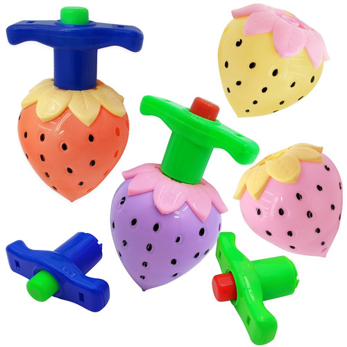 Glowing Strawberry Top Launch Toy Street Stall Toy Wholesale Night Market Kindergarten Gift Yiwu Supply Cross-Border