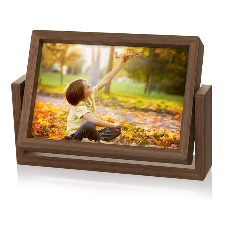 Wooden Rotating Photo Frame, Horizontal Double Sided Photo Frame, Desktop Photo Display Frame Memory Commemorative Gift Photo Frame Wooden Rotating Photo Frame, Horizontal Double Sided Photo Frame, Desktop Photo Display Frame Memory Commemorative Gift Photo Frame