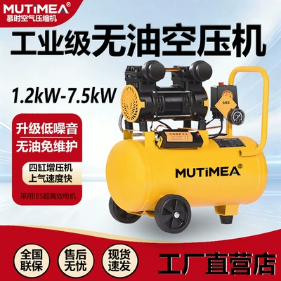 Small 220V air compressor, oil-free, silent, for woodworking, nail guns, painting, export portable air compressor