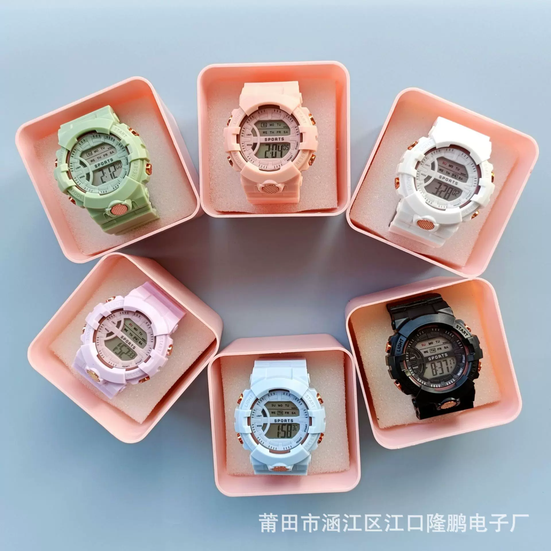 厂家直供儿童手表女ins风初中小学生男女孩防摔夜光数字式运动表