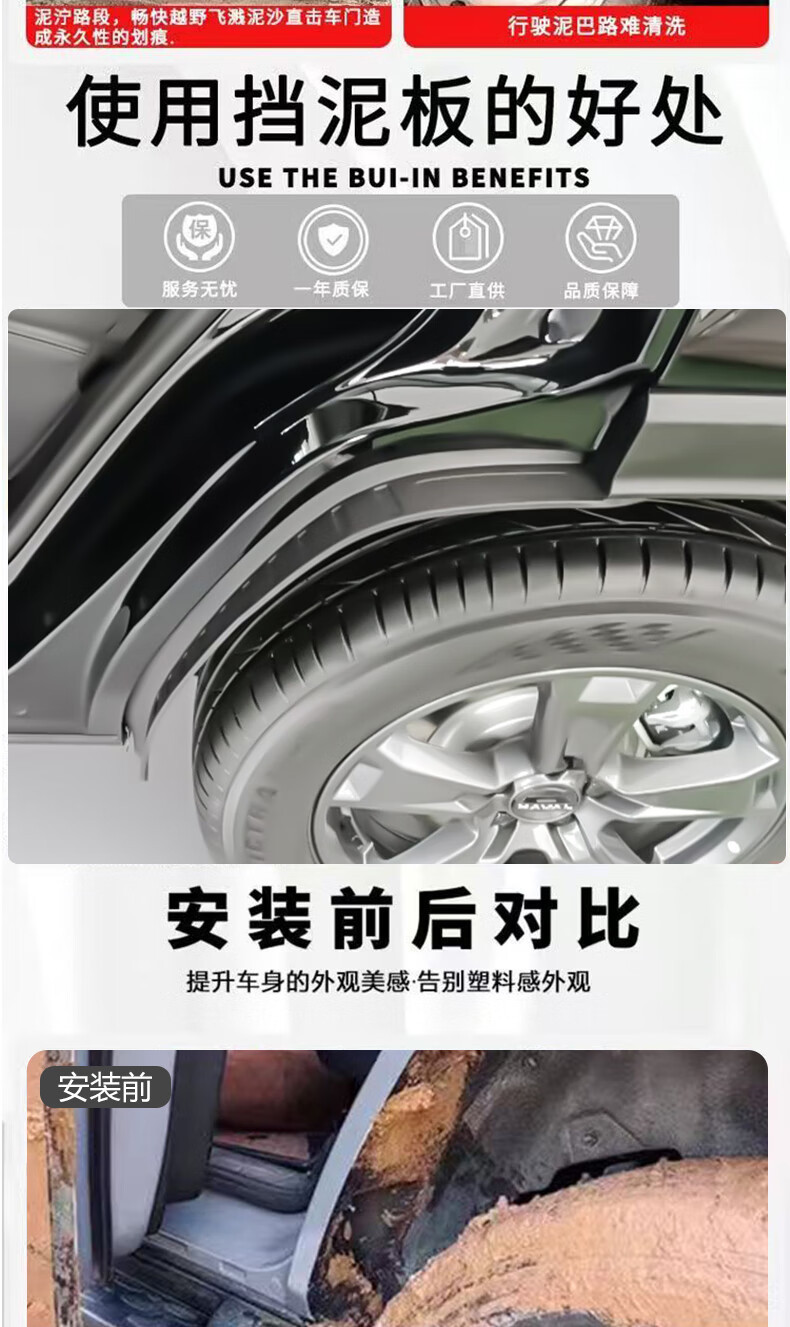 Suitable for 24-26 models of Toyota Prado rear wheel door liner fender, cross-border foreign trade dropshipping