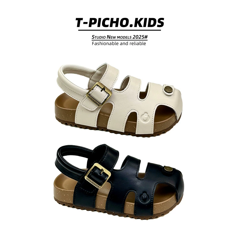 Детские сандалии Baotou Birken Shoes 2025 Новый летний мальчик сандалии для девочек нескользящая пляжная обувь