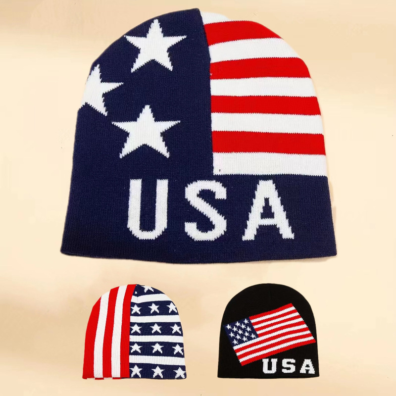 Knitted Hat, Outdoor Cold Weather Hat, Versatile, Suitable for Autumn and Winter, Unisex, for Commuting and Casual Wear, Sa Flag U, Daily Cold Protection and Warmth