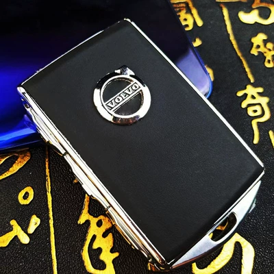 Suitable for nappa grain Car key bag - black-real-top-layer-leather