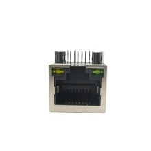 RJ45連接器插座母座網絡插口 直角90度帶百兆濾波器8P8C帶燈無彈