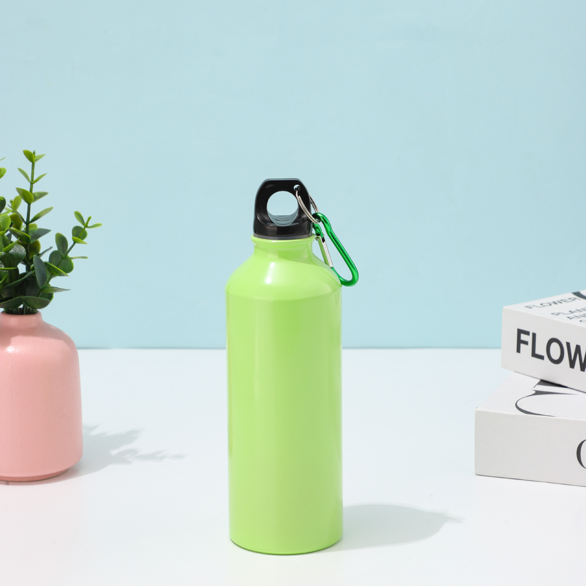 Nueva taza de aluminio de color sólido simple portátil hervidor de agua portátil con cuerda taza de aislamiento térmico de bicicleta al aire libre taza de agua deportiva image 15