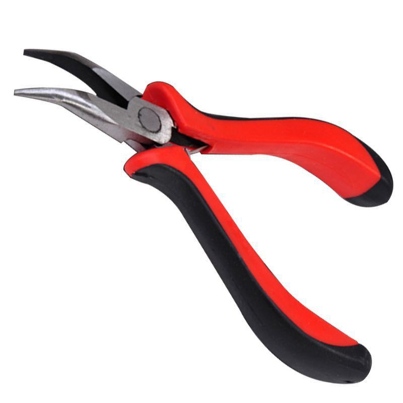 Mini alicates hechos a mano que rebordea los alicates de nariz curva mini punta de la boca de extensión del pelo alicates de nariz curva alicates de gancho DIY alicates de eliminación de huesos