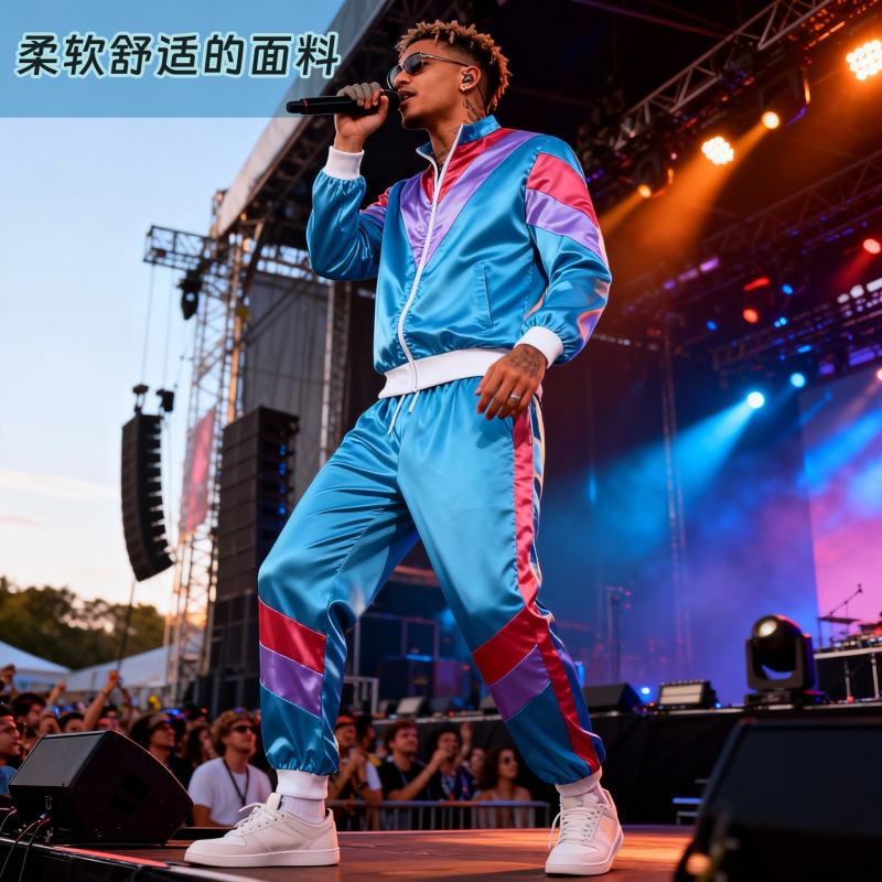 Cross-Border Trendy Sportswear Sets 80S Retro Disco Hip-Hop Stage Party Performance Costumes Wholesale