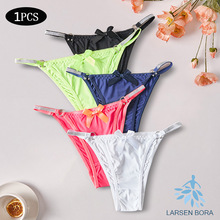 时尚性感女士丁字裤蝴蝶结个性细带内裤女舒适柔软纯棉裆女士内裤