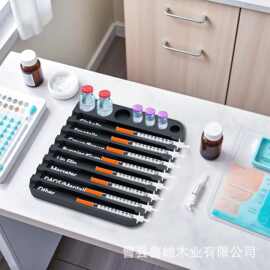 跨境木质注射器托盘美容院注射器用品储物盘注射器药瓶收纳架托盘