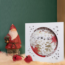 厂家创意唯美3d立体贺卡送礼卡来图可定圣诞节立体diy贺卡礼品