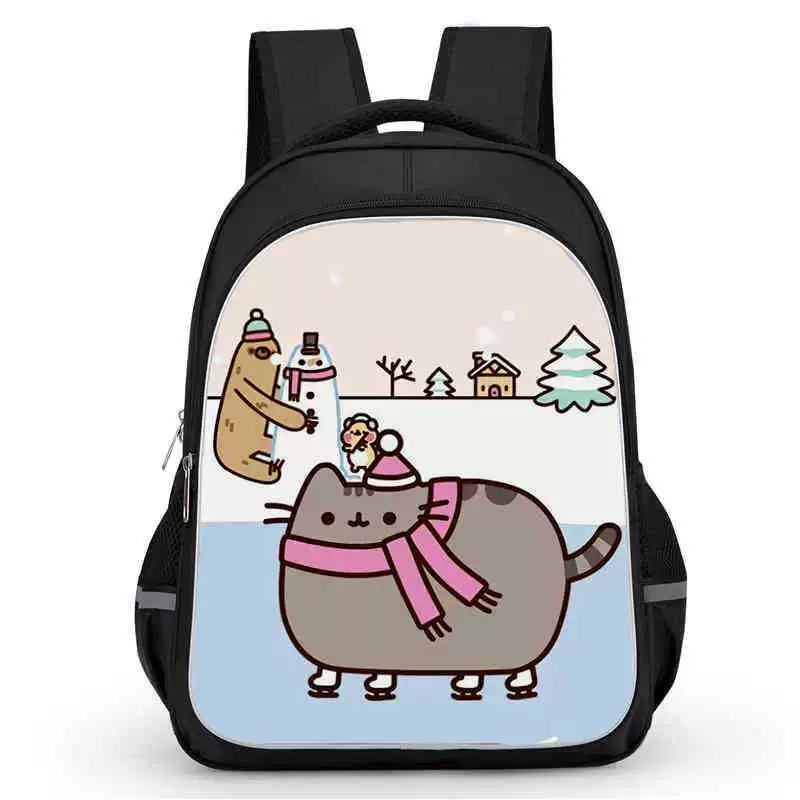 Рюкзак учебный Pusheen Fat Jimao с принтом периферийного типа, через стекло, зарубежная торговля, школьный рюкзак