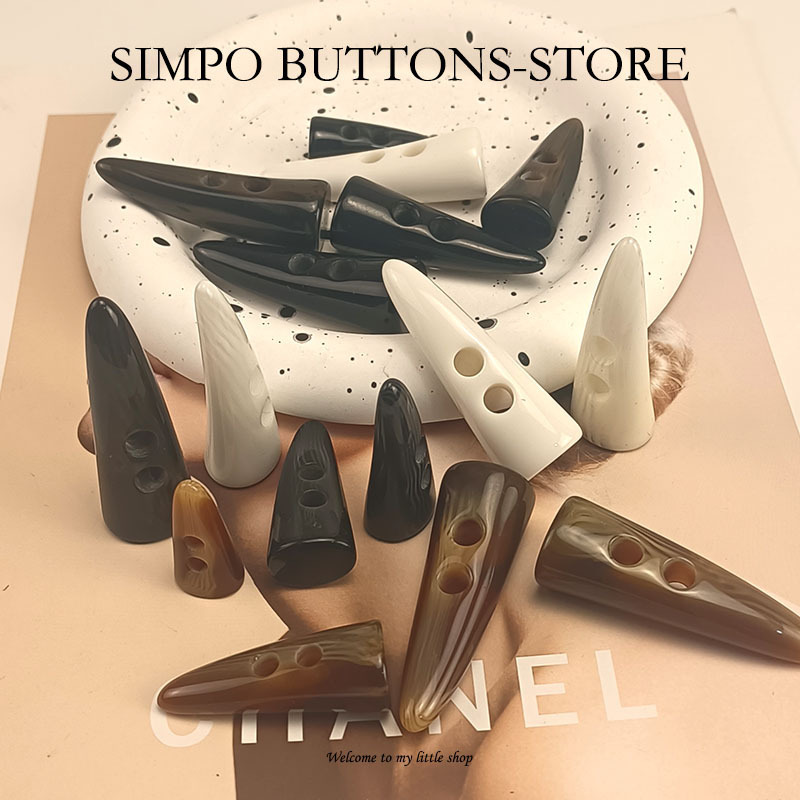 Resin Pattern Horn Buttons Sweater Windbreaker Coat Olive Button Jacket Woolen Horn Buttons Accessories Wholesale