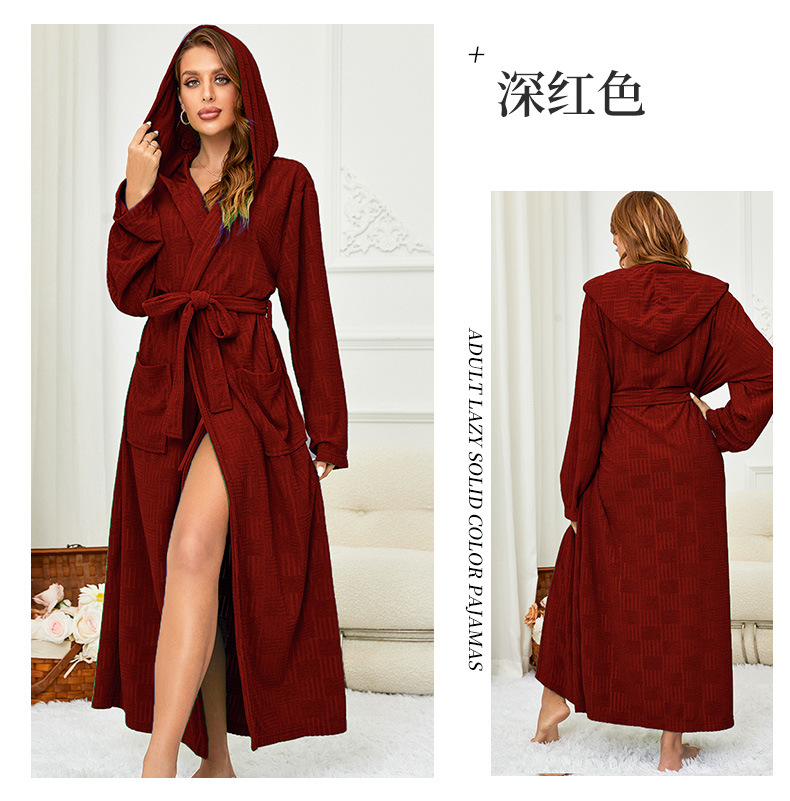 Albornoz algodón hombres y mujeres largo primavera y otoño natación absorbente camisón de secado rápido engrosada toalla con capucha pareja mañana bata de baño
