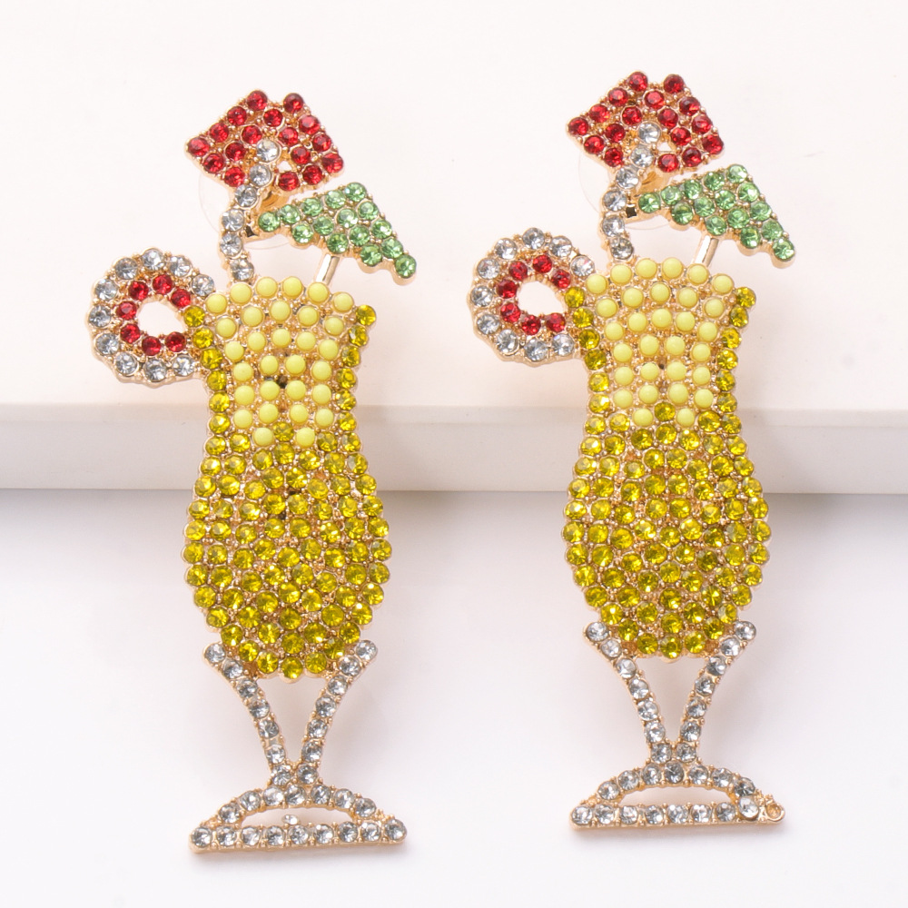 Fashion Alloy Diamond-studded Earrings Wholesale display picture 3