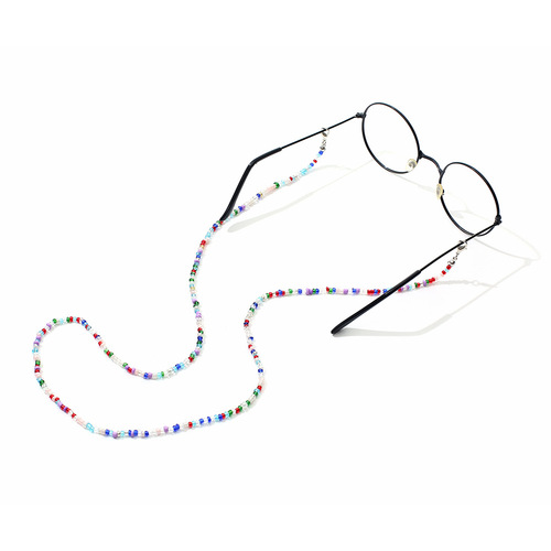 Amazon European and American style eyeglasses rope colorful rice beads anti-slip rope personalized simple eyeglasses chain chain accessories