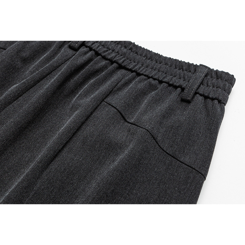 UTiiTUii ドレープ感のある高級黒パンツ、ハンサムなデザイナーのトレンドブランド、男性用ブレスト前立てパンツ 020|undefined