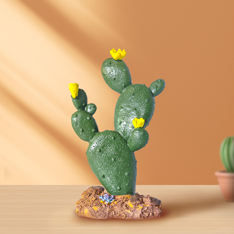 Decoración de caja de mascotas de escalada micro escena del desierto gran tuna cactus cactus cactus pecera paisajismo puede hundirse