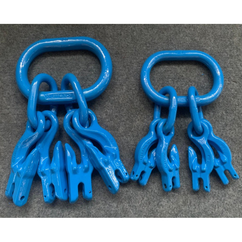 山东神力G100子母环四腿组合带链条调节器四链吊具索具带羊角抓钩