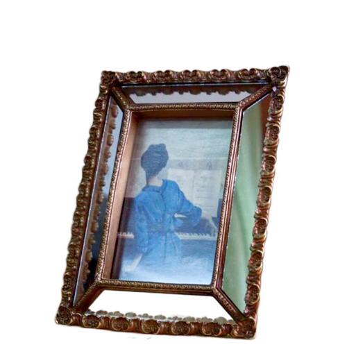 Glazed gift Chinese rectangular retro gold picture frame entrance living room art wall picture frame decoration ornaments