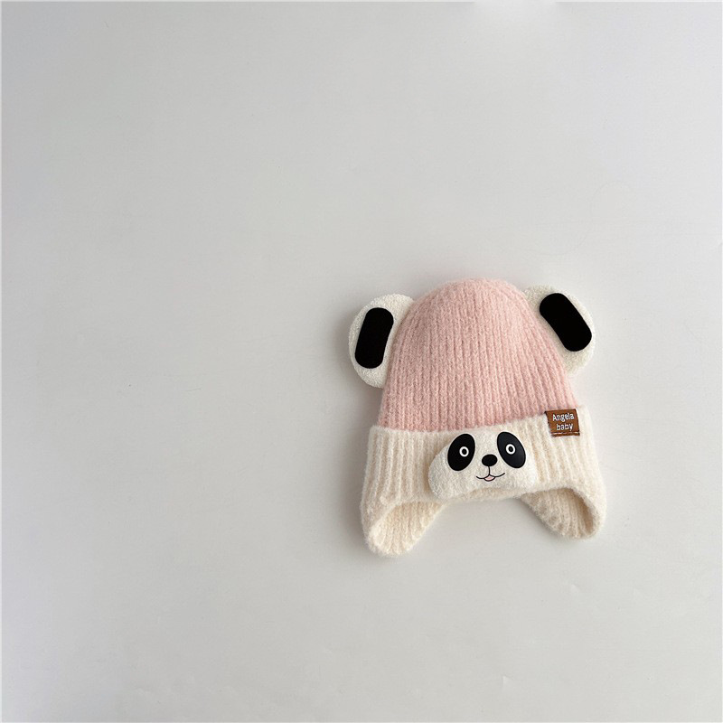Sombreros para bebés invierno para niños gorras de protector de orejas super lindas gorras de punto panda gorras de abrigo