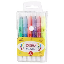 旋转果冻荧光笔圣经记号笔不渗透不湿纸固体荧光笔创意手帐