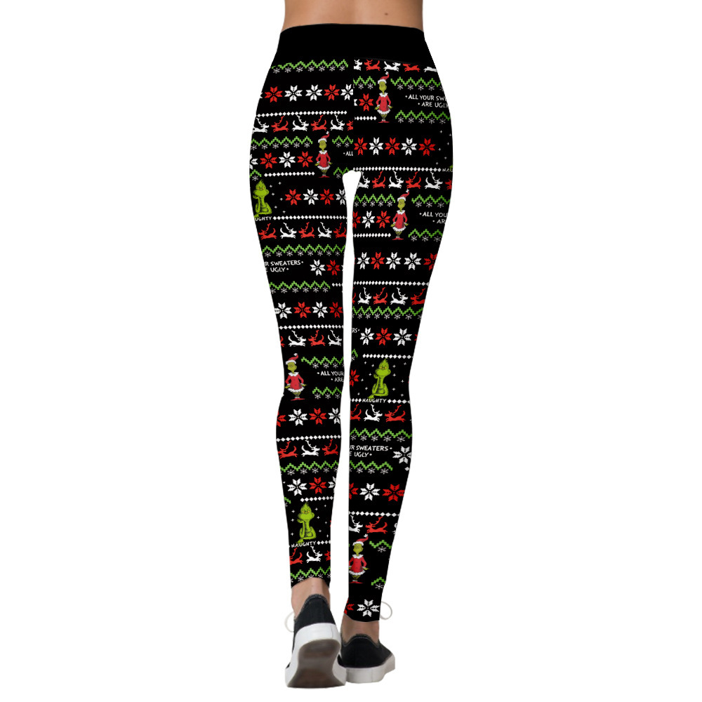 Women's Christmas Retro Cartoon Full Length Printing Leggings display picture 4