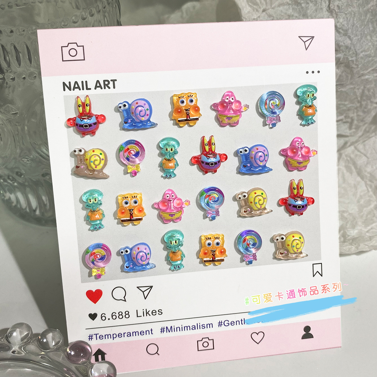 Cartoon sponge children's cute nail decoration