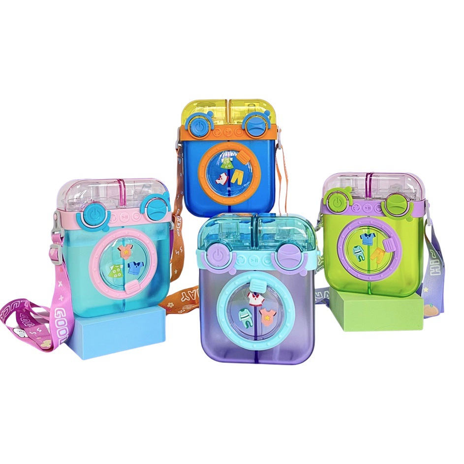 Creativo lavadora portátil correa de succión para niños boquilla de succión doble bebida taza de agua de plástico ya Fei Qi fábrica al por mayor comercio electrónico transfronterizo