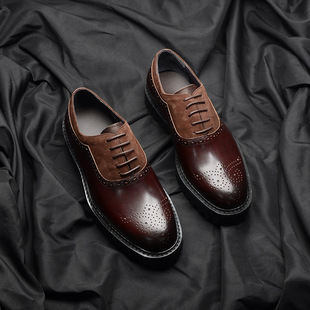 New Elegant first layer cowhide oxford shoes EVA soft sole 4.5 heightening casual party men's leather shoes