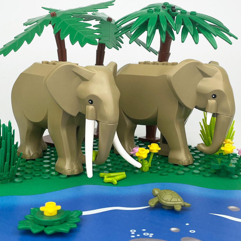 10 Animal Models Wholesale Across Borders, Meiko Male Elephant Children's Assembly Small Particle Building Block Toys, African Female Elephant 10 Animal Models Wholesale Across Borders, Meiko Male Elephant Children's Assembly Small Particle Building Block Toys, African Female Elephant