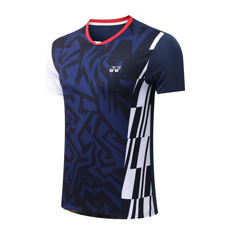 YY 새로운 여자 배드민턴 세트 남자 세트 스포츠 빠른 건조 옷 아이스 실크 반팔 테니스 탁구 세트 여름 통기성