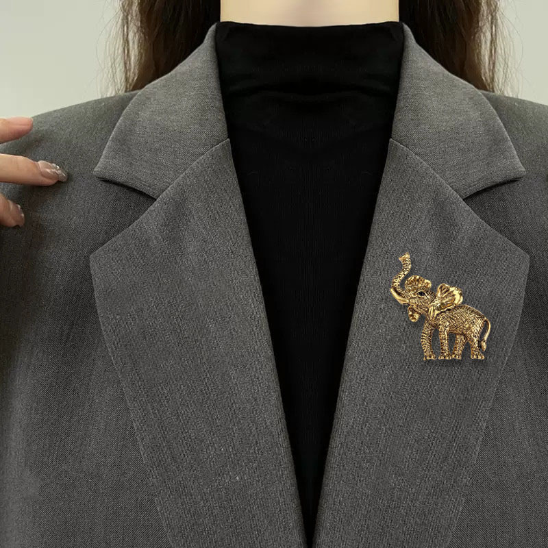 Daily, Street Occasion Retro Simple Style Pin Elephant Zinc Alloy Plating Unisex Brooches