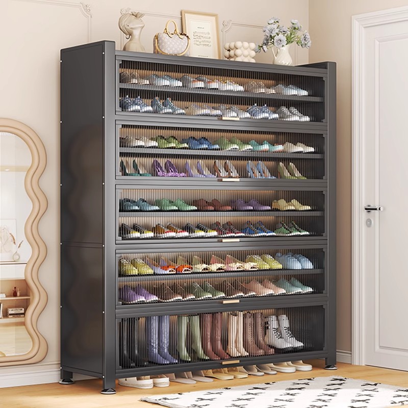 Household Dust-Proof Shoe Cabinet Steel Multi-Layer Floor-Standing Shoe Rack Entrance Entrance Large-Capacity Moisture-Proof Storage Cabinet
